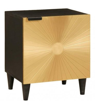 vidaXL Bedside Cabinet 2 pcs Black and Gold 40 x 33 x 46 cm