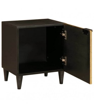 vidaXL Bedside Cabinet 2 pcs Black and Gold 40 x 33 x 46 cm