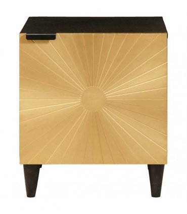 vidaXL Bedside Cabinet 2 pcs Black and Gold 40 x 33 x 46 cm