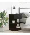 vidaXL Bedside Cabinet Black Oak 40 x 35 x 65 cm Engineered Wood