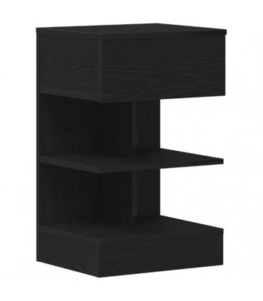 vidaXL Bedside Cabinet Black Oak 40 x 35 x 65 cm Engineered Wood