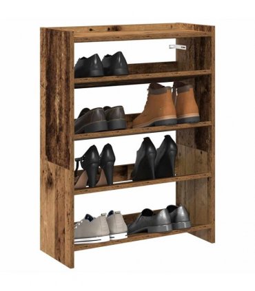 vidaXL Shoe Rack Old Wood 60x25x81 cm Engineered Wood