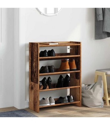 vidaXL Shoe Rack Old Wood 60x25x81 cm Engineered Wood