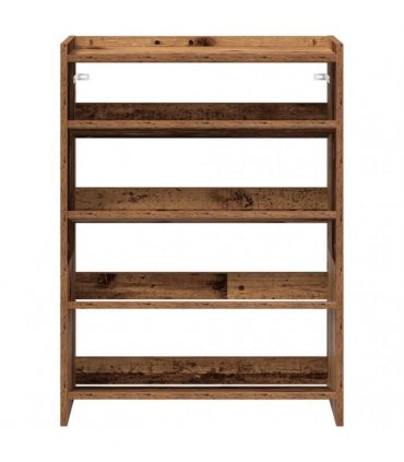 vidaXL Shoe Rack Old Wood 60x25x81 cm Engineered Wood