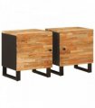 vidaXL Bedside Cabinet 2 pcs Brown 40 x 33 x 46 cm Solid Mango Wood