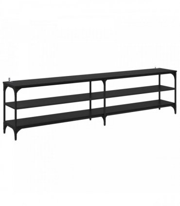 vidaXL TV Cabinet Black Oak 200 x 30 x 50 cm Engineered Wood and Iron