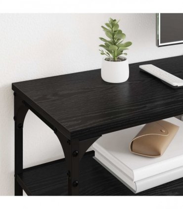 vidaXL TV Cabinet Black Oak 200 x 30 x 50 cm Engineered Wood and Iron