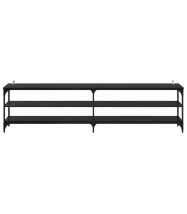 vidaXL TV Cabinet Black Oak 200 x 30 x 50 cm Engineered Wood and Iron