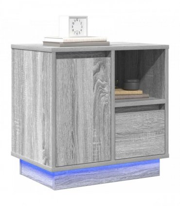 vidaXL Bedside Cabinet 2 pcs Grey 50 x 34.5 x 50 cm Engineered wood