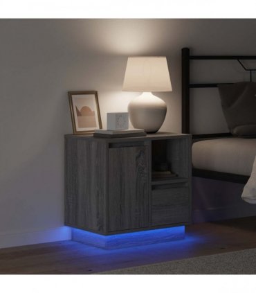 vidaXL Bedside Cabinet 2 pcs Grey 50 x 34.5 x 50 cm Engineered wood