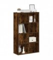 vidaXL Bookcase Smoked Oak 60x24x101.5 cm Engineered Wood