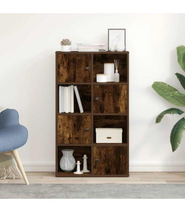 vidaXL Bookcase Smoked Oak 60x24x101.5 cm Engineered Wood
