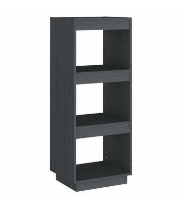 vidaXL Book Cabinet/Room Divider Grey 40x35x103 cm Solid Pinewood