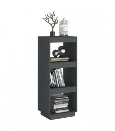 vidaXL Book Cabinet/Room Divider Grey 40x35x103 cm Solid Pinewood
