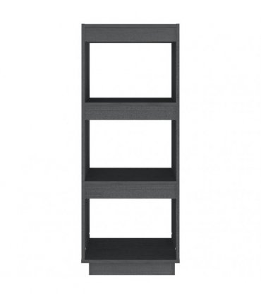 vidaXL Book Cabinet/Room Divider Grey 40x35x103 cm Solid Pinewood