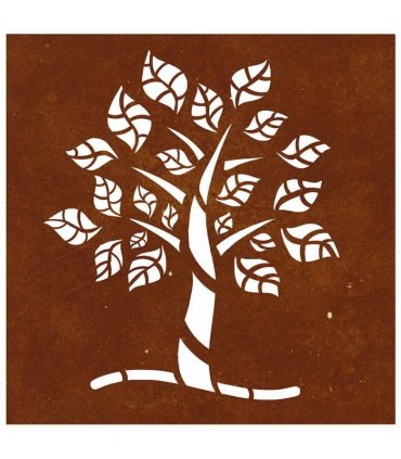 vidaXL Garden Wall Decoration 55x55 cm Corten Steel Tree Design