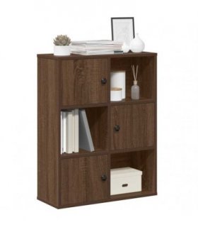 vidaXL Bookcase Brown Oak 60x24x76.5 cm Engineered Wood