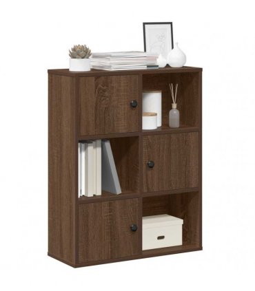 vidaXL Bookcase Brown Oak 60x24x76.5 cm Engineered Wood