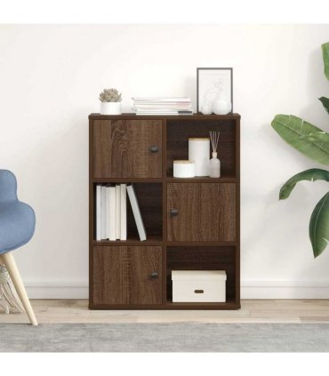 vidaXL Bookcase Brown Oak 60x24x76.5 cm Engineered Wood