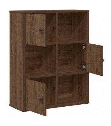 vidaXL Bookcase Brown Oak 60x24x76.5 cm Engineered Wood