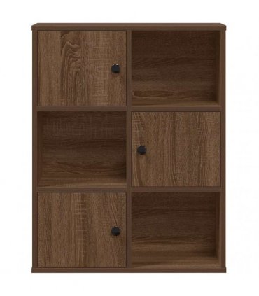 vidaXL Bookcase Brown Oak 60x24x76.5 cm Engineered Wood