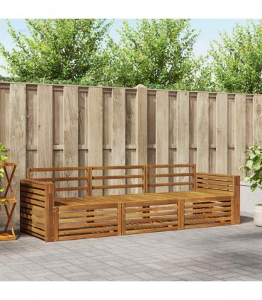vidaXL Outdoor Sofa Set 3 pcs Natural Solid Acacia Wood
