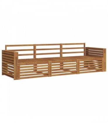 vidaXL Outdoor Sofa Set 3 pcs Natural Solid Acacia Wood