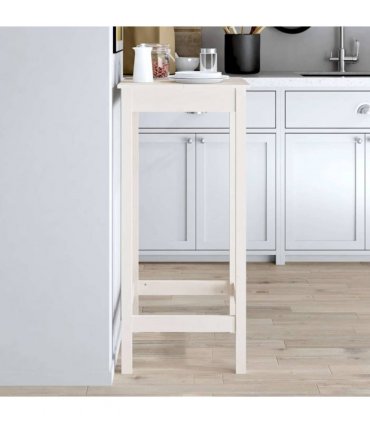 vidaXL Bar Table White 50x50x110 cm Solid Wood Pine