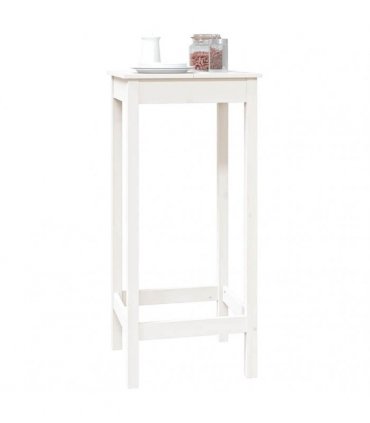 vidaXL Bar Table White 50x50x110 cm Solid Wood Pine