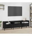 vidaXL TV Cabinet Black Oak 150 x 30 x 45 cm Engineered Wood and Iron