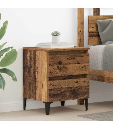 vidaXL Bedside Cabinet Old wood 40 x 35 x 50 cm Engineered wood