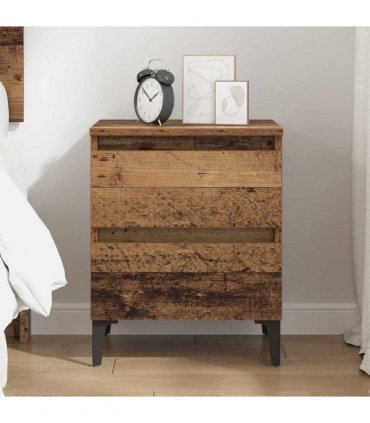 vidaXL Bedside Cabinet Old wood 40 x 35 x 50 cm Engineered wood