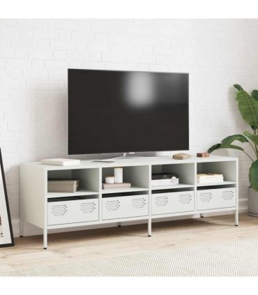 vidaXL TV Cabinet White 135x39x43.5 cm Cold-rolled Steel