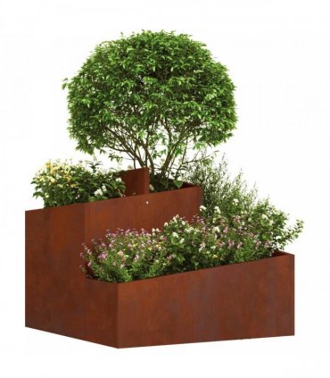 vidaXL Garden Planter Brown 60 x 60 x 50 cm Weathering Steel