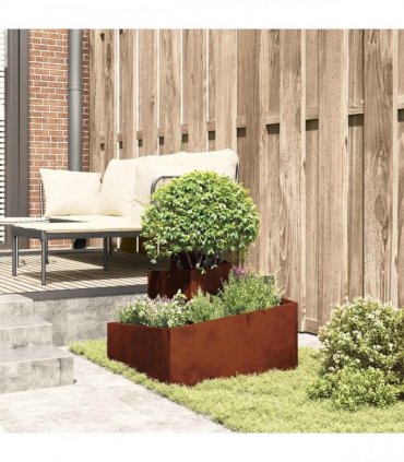 vidaXL Garden Planter Brown 60 x 60 x 50 cm Weathering Steel