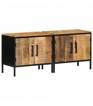 vidaXL Bedside Cabinet 2 pcs Brown and Black 50 x 30 x 45 cm