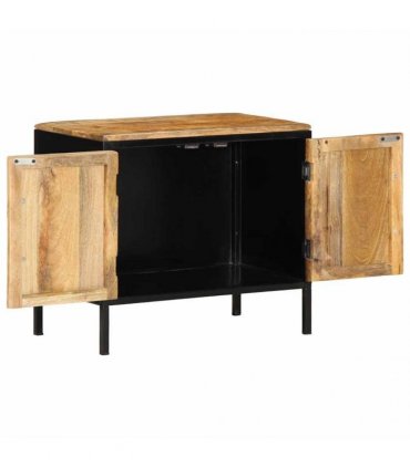 vidaXL Bedside Cabinet 2 pcs Brown and Black 50 x 30 x 45 cm