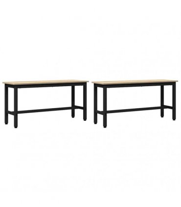 vidaXL Dining Bench 2 pcs Sonoma Oak 100 x 32.5 x 48.5 cm