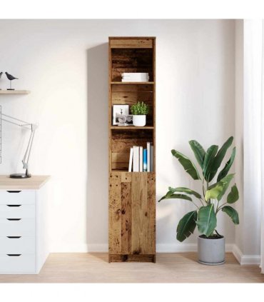 vidaXL Highboard Old Wood 37.5x35x180 cm Engineered Wood