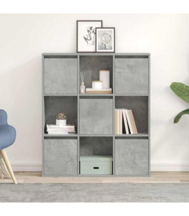 vidaXL Bookcase Concrete Grey 89x24x101.5 cm Engineered Wood