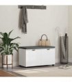 vidaXL Hall Bench White 80 x 38 x 46 cm Engineered Wood and Fabric
