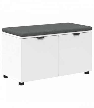vidaXL Hall Bench White 80 x 38 x 46 cm Engineered Wood and Fabric