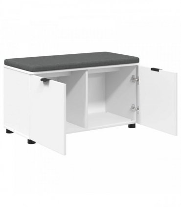 vidaXL Hall Bench White 80 x 38 x 46 cm Engineered Wood and Fabric