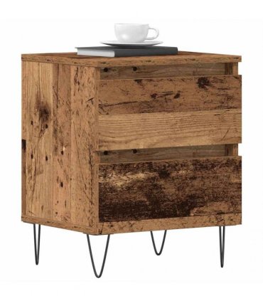 vidaXL Bedside Cabinet 2 pcs Old wood 40 x 35 x 50 cm Engineered wood
