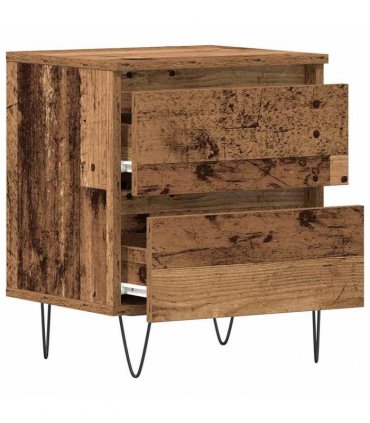 vidaXL Bedside Cabinet 2 pcs Old wood 40 x 35 x 50 cm Engineered wood