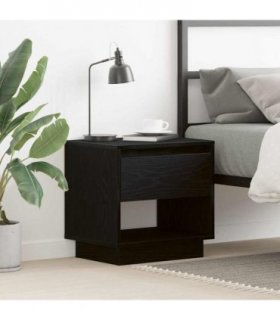 vidaXL Nightstand Black Oak 45 x 34 x 44 cm Engineered Wood