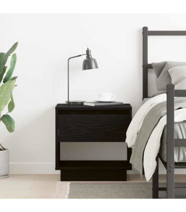 vidaXL Nightstand Black Oak 45 x 34 x 44 cm Engineered Wood