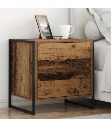vidaXL Bedside Table 2 pcs Old Wood 50 x 39.5 x 50 cm Engineered Wood