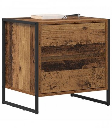 vidaXL Bedside Table 2 pcs Old Wood 50 x 39.5 x 50 cm Engineered Wood