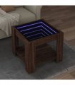 vidaXL Coffee Table with LED Brown Oak 53x53x45 cm Engineered Wood